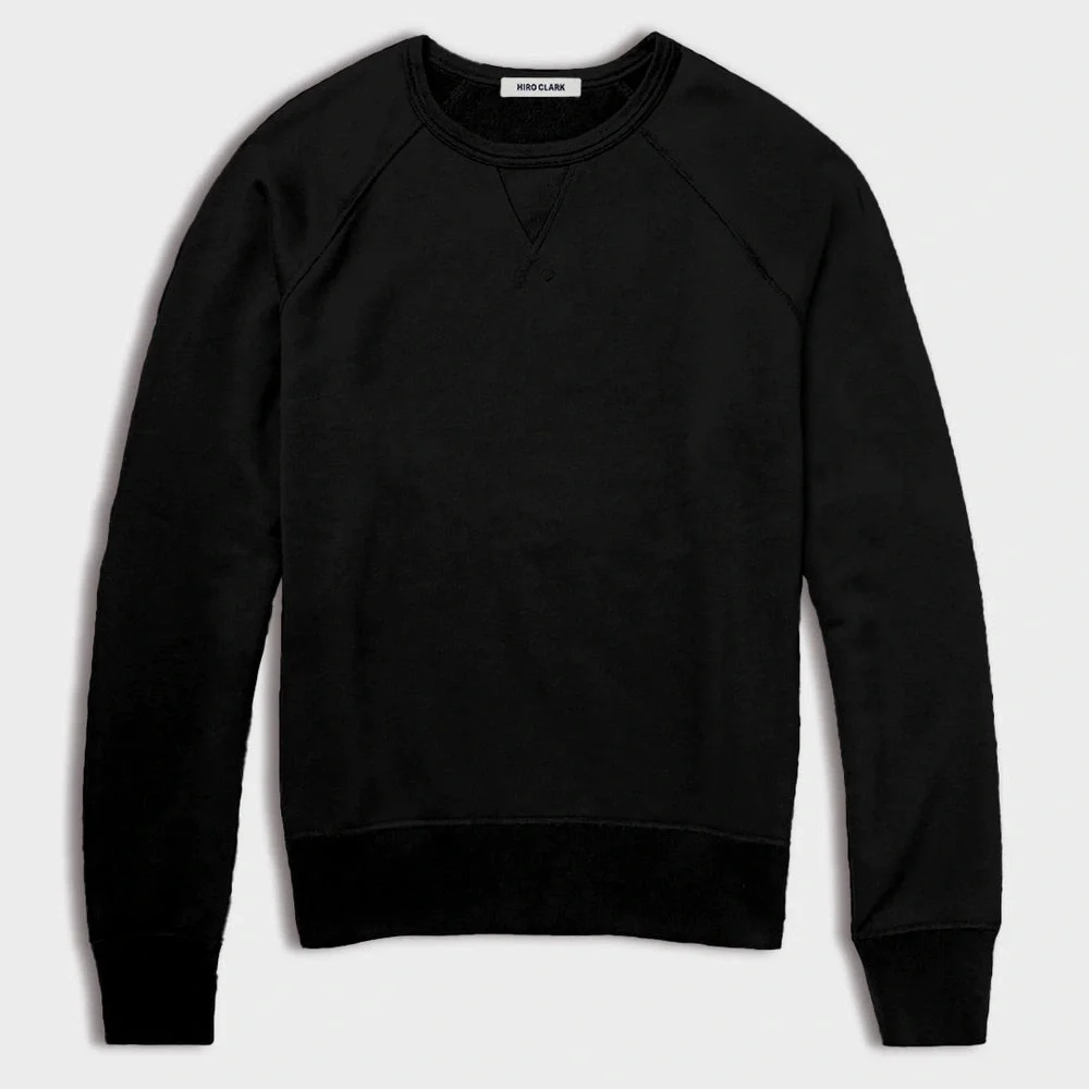 Hiro Clark Black French Terry Crew Neck Sweatshirt - Large